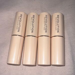 4 *NEW* Makeup Revolution Fast Base Foundation Sticks in F6